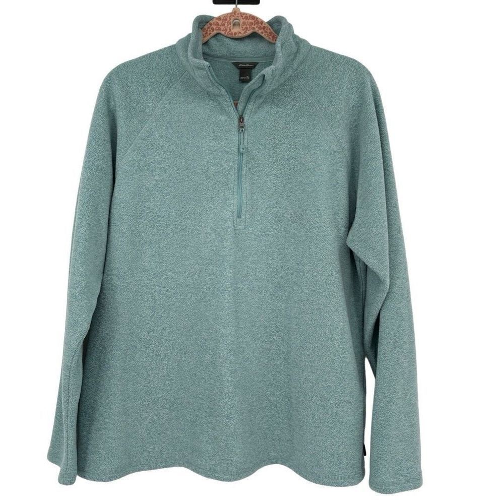 Eddie‎ Bauer 1/4 Zip Pullover Fleece Jacket Blue Women's XL